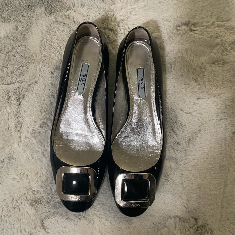 Prada Patent Leather Buckle Flats - Picture 3 of 4